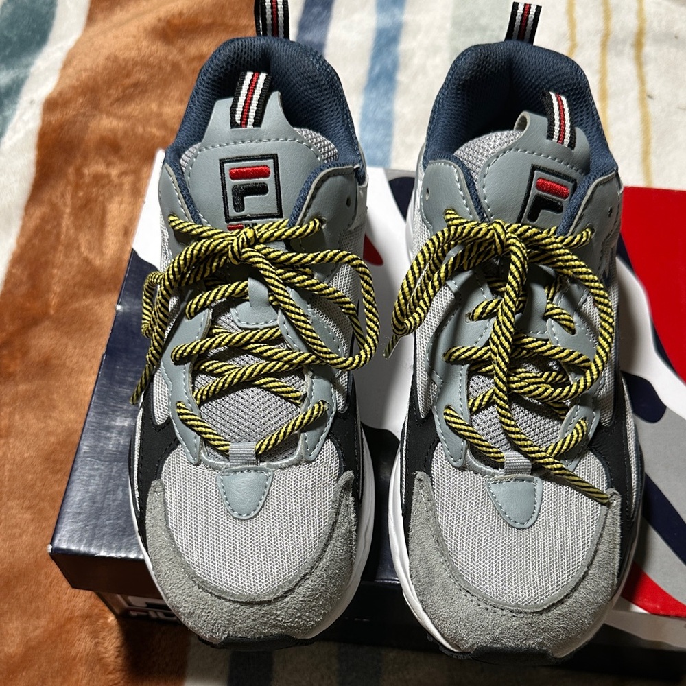 Fila women Gray and Yellow Lace-up Sneakers